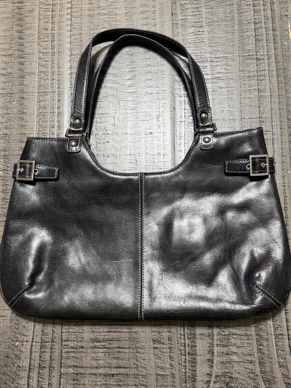 Classic Black Leather Tote Bag - Timeless Women’s Handbag